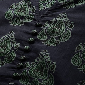 Double-layer linen cotton/ Summer Spring Fall Winter Block Print/Ethnic Dress/ Kurta/ Tunic/ Summer Wear/ India/Embroidered/Maxi Dress