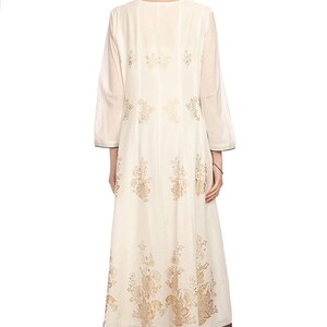 Off-White printed kurta with churidar/Beautiful Gold Motif/ Festive Look/Cotton Anarkali Kurta/ Tunic/ Bollywood Ethnic/ India/ Boho