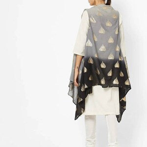 Cotton Silk Kurta/Thread Work/Embroidered /Cotton Chanderi Silk Ethnic kurta with Pant /Long/Dress Tunic/India/Bohemian/Long Linen Dress