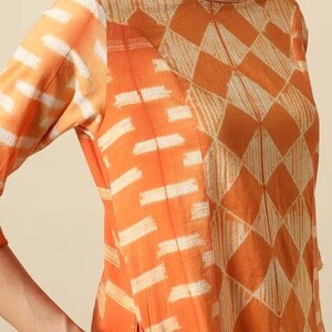 SHIBORI Dyed Kurta/ Dabu Print/ Organic Cotton/ Linen kurta/ Handblock