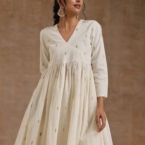 Ethnic Motifs Embroidered Regular Pure Cotton Silk/ Zari Work/ Anarkali Kurta with Trousers