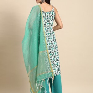 Summer Cotton Kurta Set with Dupatta and Pant / India/ Handcrafted/