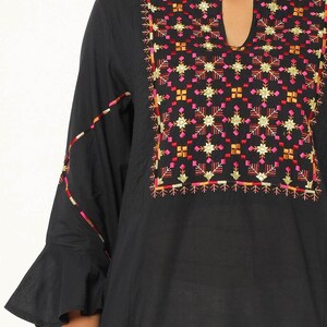 Indigo Pure Cotton Ethnic Motifs Printed Wrap Dress/ Dabu Print/ Cotton/