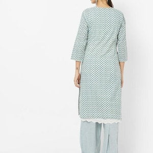 Ethnic cotton batik print kurta set / Embroidered/ Thread Work/Block Print / Bollywood / Long Tunic/ Summer Wear/Batik Print/ Handmade/