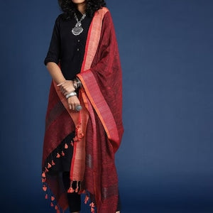 Handloom stoles/ shawl with natural dyes/Woven Embroidered from Kullu Himachal Pradesh/ India/ Ethnic/Zari Border/