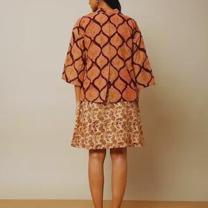 Indigo Hand Block Print Straight Sustainable Tunic Top with Pockets/ Skirt/ Mini Dress/Jacket/ Organic Cotton/ Dabu Print