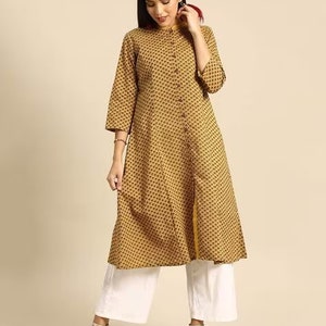 Linen Dress/ Linen Dress/ Long Shift Dress with Tucks/Straight Cotton Kurta (long tunics).