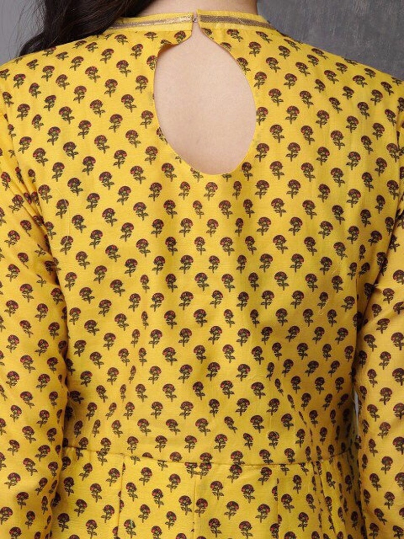 Ethnic cotton silk Blend kurta / Embroidered/ Thread Work/Block Print / Bollywood / Long Tunic/ Summer Wear/ Bollywood/Batik Print/ Handmade