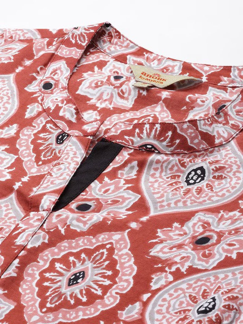 Dabu Print Long Linen Dress/ Kurta/ Cotton Silk/ Organic/ Indigo/