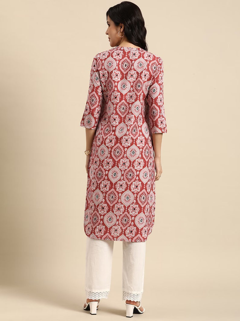 Dabu Print Long Linen Dress/ Kurta/ Cotton Silk/ Organic/ Indigo/