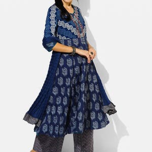 Cotton Kurta With Matching/Palazzo/Dupatta/Tunic/Long Dress/Batik/Block Print/Bollywood/Handmade/Bohemian/Traditional/India/Summer/Textiles/