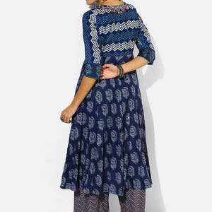 Cotton Kurta With Matching/Palazzo/Dupatta/Tunic/Long Dress/Batik/Block Print/Bollywood/Handmade/Bohemian/Traditional/India/Summer/Textiles/