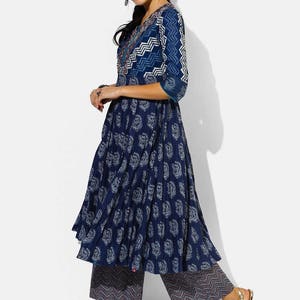 Cotton Kurta With Matching/Palazzo/Dupatta/Tunic/Long Dress/Batik/Block Print/Bollywood/Handmade/Bohemian/Traditional/India/Summer/Textiles/