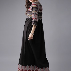 Beautiful cotton ethnic kurta with jacket /batik print/ long Tunic/India /Anarkali/ Bollywood/Summer Dress/ Long Dress