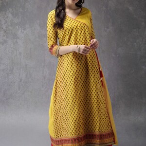 Ethnic cotton kurta/ long dress/ tunic/ block print/ india/