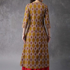 Kurta/ cotton/long kurta/ Anarkali/ Batik Printed A-Line Kurta/ India/ Long Dress/ Long Tunic/ Summer Wear/ Bollywood