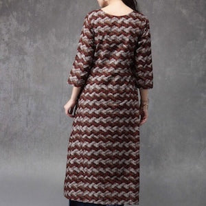 Ethnic Cotton Long Kurta/ Tunic/ Summer Wear Dress/ India/ Vintage /Batik Print/ Dabu Print/