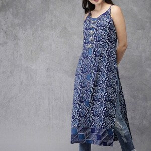 Ethnic Cotton Kurta/ Tunic/ Summer Wear/ Beach Dress/ Batik Print/ India/