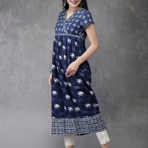 Ethnic Pure Cotton Batik Print Kurta/ Tunic/ Summer Wear/ India/