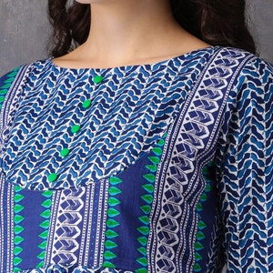 Ethnic Cotton Tunic/ Indian/ South Asian/Kurta/Long Boho Dress/ Long Summer Shirt/Kaftan/Ladies Tunic