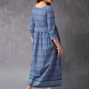 Ethnic Cotton Tunic/ Indian/ South Asian/Kurta/Long Boho Dress/ Long Summer Shirt/Kaftan/Ladies Tunic