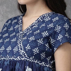 Ethnic Pure Cotton Batik Print Kurta/ Tunic/ Summer Wear/ India/