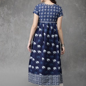 Ethnic Pure Cotton Batik Print Kurta/ Tunic/ Summer Wear/ India/