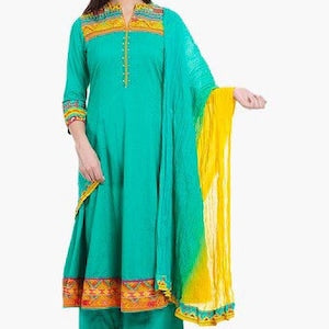 Ethnic Pure Cotton Kurta with Pant set/ Long Anarkali Kurta/ Tunic/ Summer Wear/ India/