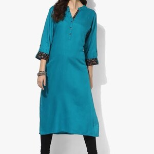 Ethnic Kurta/ Long straight Tunic/ Cotton/ Handmade/ India.