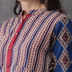 Ethnic cotton kurta with batik print / block print/Bollywood /Handmade/ Boho Style/ Traditional/ India/ Dabu Print/