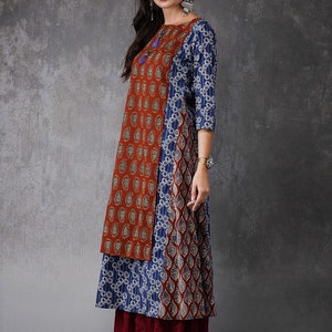 Kurta/Ethnic cotton Batik Print/Anarkali/ Embroidered/ Thread Work/Block Print / Bollywood / Long Tunic/ Summer Wear/ Bollywood/Handmade/