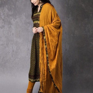 Ethnic Kurta Set/Dyes/Ethnic Cotton Suit Set/ Kurta/ Tunic / Churidar Pant with Dupatta/ Boho/Embroidered/ Bagru hand-block Print/