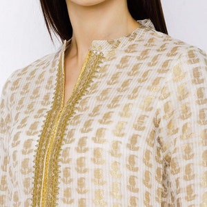 Ethnic palazzo pant and kurta set/ India/Bollywood/ cutwork/ embroidered/silk blend/ lace trim/ block print/handmade/
