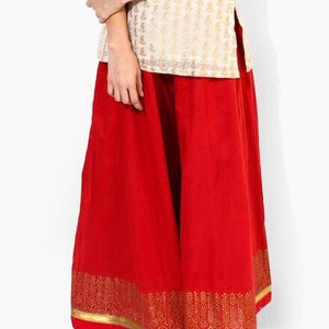 Ethnic palazzo pant and kurta set/ India/Bollywood/ cutwork/ embroidered/silk blend/ lace trim/ block print/handmade/