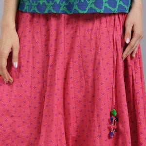 Cotton anarkali Boho skirt/Long skirt/ Dress/Bohemian/ Batik Print/Bollywood/Handmade/Tassel/Bohemian/Traditional/India/Summer/Textiles/