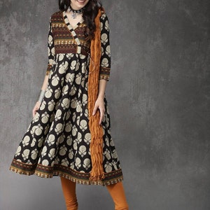 Ethnic Kurta Set/Dyes/Ethnic Cotton Suit Set/ Kurta/ Tunic / Churidar Pant with Dupatta/ Boho/Embroidered/ Bagru hand-block Print/