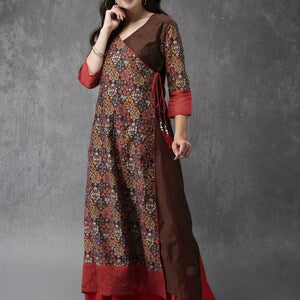 Ethnic cotton kurta/ long dress/ tunic/ block print/ india/