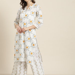 Cotton Kurta With Matching Pant/Palazzo/Tunic/Long Dress/Batik Print/Bollywood/Handmade/Tassel/Bohemian/Traditional/India/Summer/Textiles