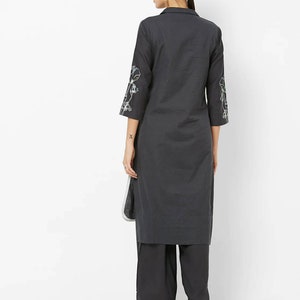 Cotton Kurta with palazzo pant /Tunic/Long Dress/Batik Print/Bollywood/Handmade/Tassel/Bohemian/Traditional/India/Summer/Textiles/