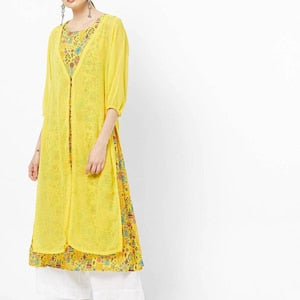 Organic Cotton/ Long Kurta /Tunic/ Hand Woven/ Natural Dyes/ Handloom/ Indian Fashion/ Chikankari/ Embroidered/ Batik Print/ Thread Work/