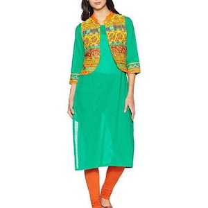 Ethnic Pure Cotton Kurta with Pant set/ Long Anarkali Kurta/ Tunic/ Summer Wear/ India/