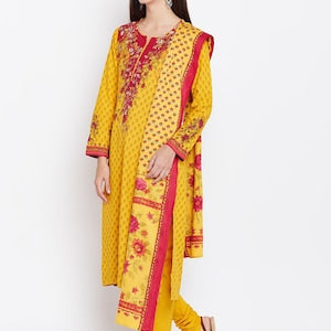 Women Long Tunic/ Ethnic Cotton Kurta and Salwar Set/ Embroidered/ Thread Work/Block Print / Bollywood / Long Tunic/ Summer Wear/ Batik/