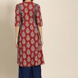 Women New!! Summer Festive Dress/ Tunic/Textured/ 100% Cotton/Double gauze Cotton/India/ Long Top/Ethnic Print Panelled A-Line Kurta