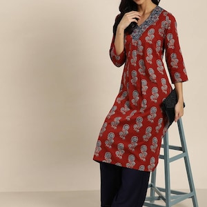 Long Linen Dress/ 100 % Cotton Kurta /Tunic/Long Dress/Block Print/Bollywood/Handmade/Tassel/Bohemian/Traditional/India/Summer/Textiles/