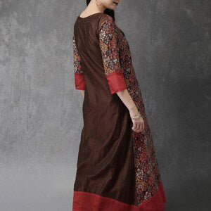 Ethnic cotton kurta/ long dress/ tunic/ block print/ india/