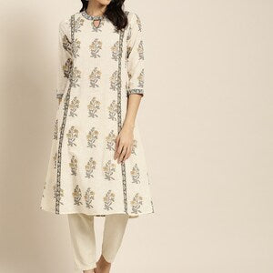 Cotton 100%/ A line Kurta /Tunic/Long Dress/Batik Print/Bollywood/Handmade/Tassel/Bohemian/Traditional/India/Summer/Textiles/