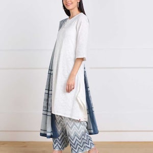 Long Linen Dress/Organic Cotton/Long Tunic/Pocket Shirt Dress/Summer/Kurta with Palazzo/Ethnic.