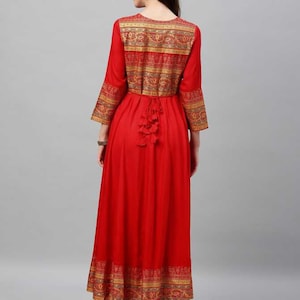 Bohemian long ethnic dress/ Kurta/Tunic/ Vintage/ Batik Print/ India/Textile/ Traditional/ Wedding/ Summer Wear/