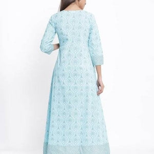 Ethnic cotton kurta/ long tunic/ long dress/ batik print/Bollywood/handmade/ traditional/Summer Wear/India/Vintage/ Block Print/