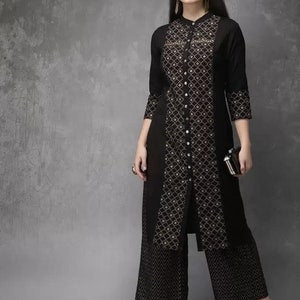 Ethnic Cotton Long Kurta Palazzo Set/ Tunic/ Summer Wear/ Block Print/ Bohemian Style/ India/Bohemian/ Block Print/ India/